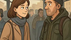 Dowcip: Dwie osoby w autobusie patrzą sobie