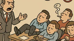 Dowcip: Szef do podwładnych: Znów palicie w pracy?