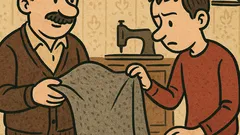 Dowcip: Ojciec przynosi wełnę na garnitur