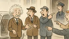 Dowcip: Einstein realizuje czek w banku...
