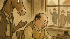 Dowcip: Koń widzi, że Żółtko wygląda przez okno