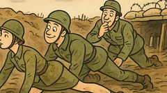 Dowcip: Czapajew z Pietką czołgają się do okopu