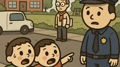 Dowcip: Dwaj chłopcy podbiegają do policjanta…